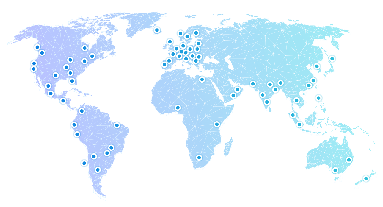 Global server infrastructure map